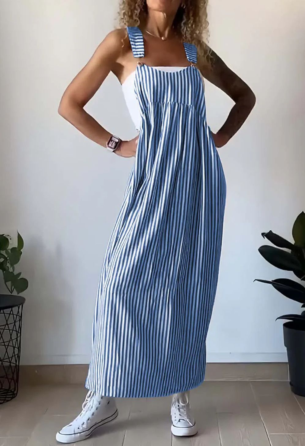 Stilvoller Gestreifter Casual Jumpsuit mit Komfort-Schnitt – Liana