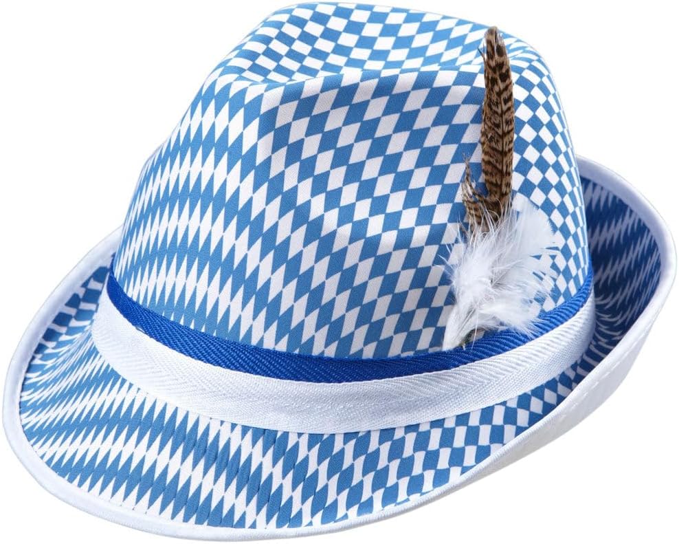 Trachtenhut im Rautenmuster mit Feder – BayernStyle Oktoberfest 2026