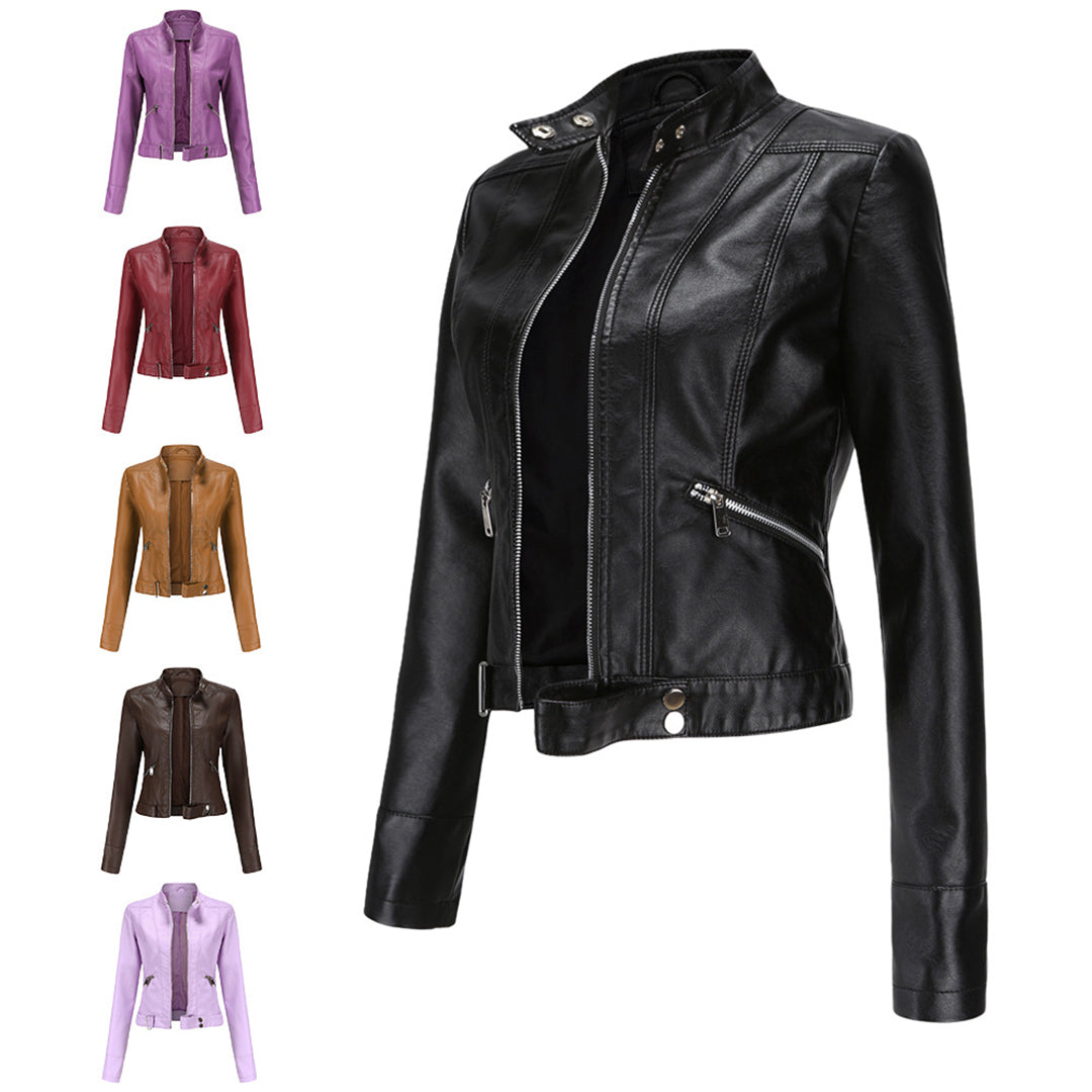 Stilvolle Damen Lederjacke in klassischem Design – Marlene Herbstedition