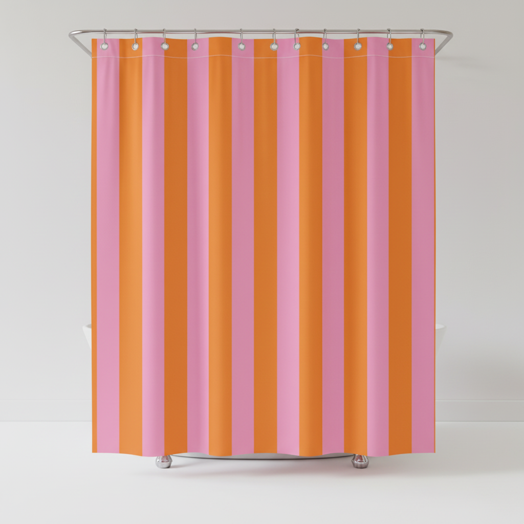 Boho Gestreifter Stoffduschvorhang - Stripelight