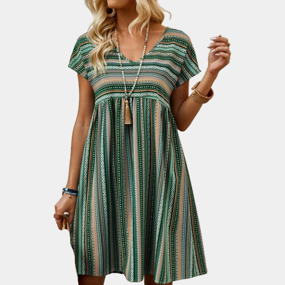 Gestreiftes Sommerkleid aus weichem Stoff – Linae