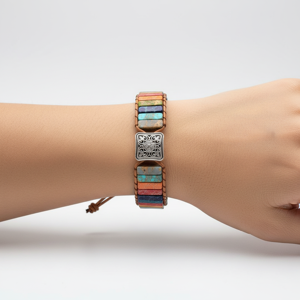 Edelsteinarmband Aus Leder - HarmonyBand