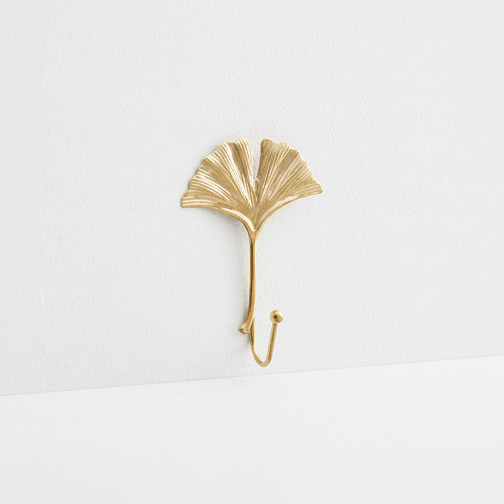 Goldfarbener Gusseisen Wandhaken - Leafora