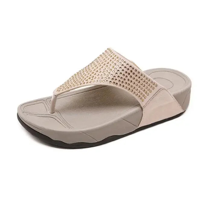 Bequeme Damen-Platform-Slipper mit Strass – Geneva