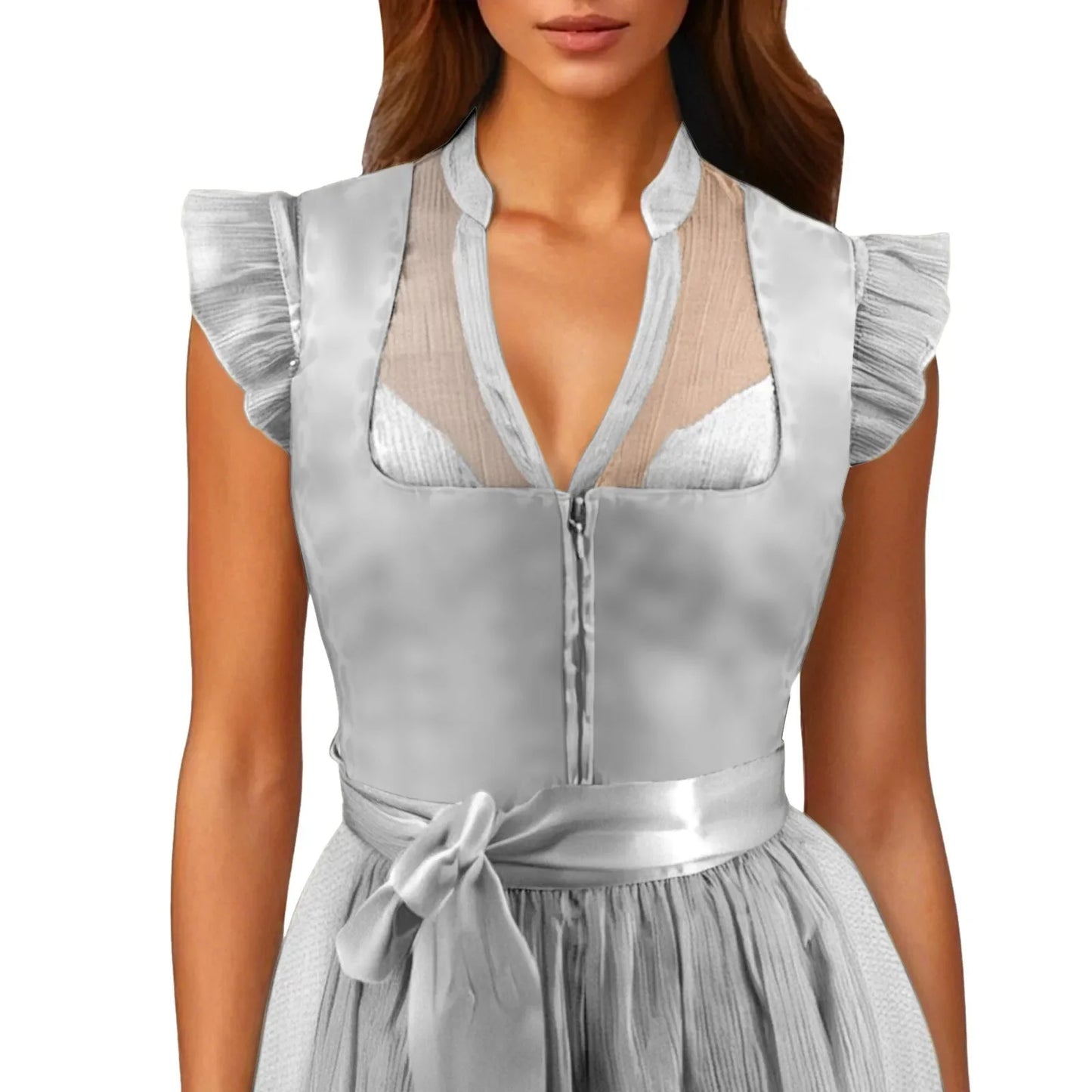 Dirndl Bluse mit Volantärmeln – Leni Oktoberfest 2026