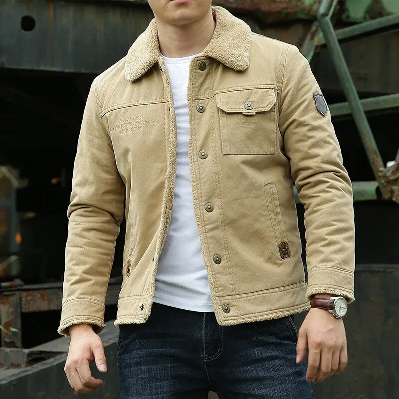 Coole Herrenjacke mit Fellkragen – Lars