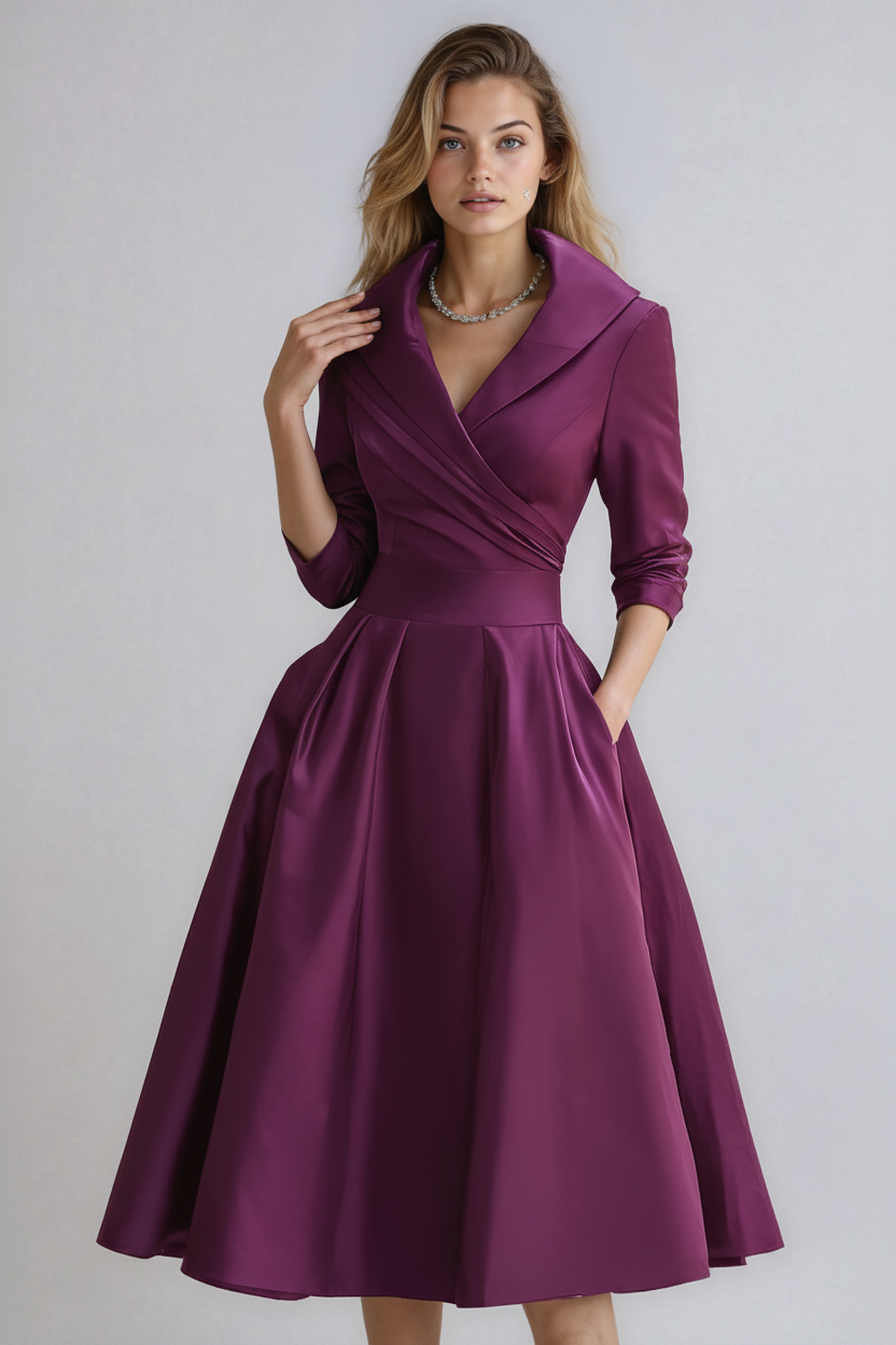 Tailliertes Midi Kleid - Emilie