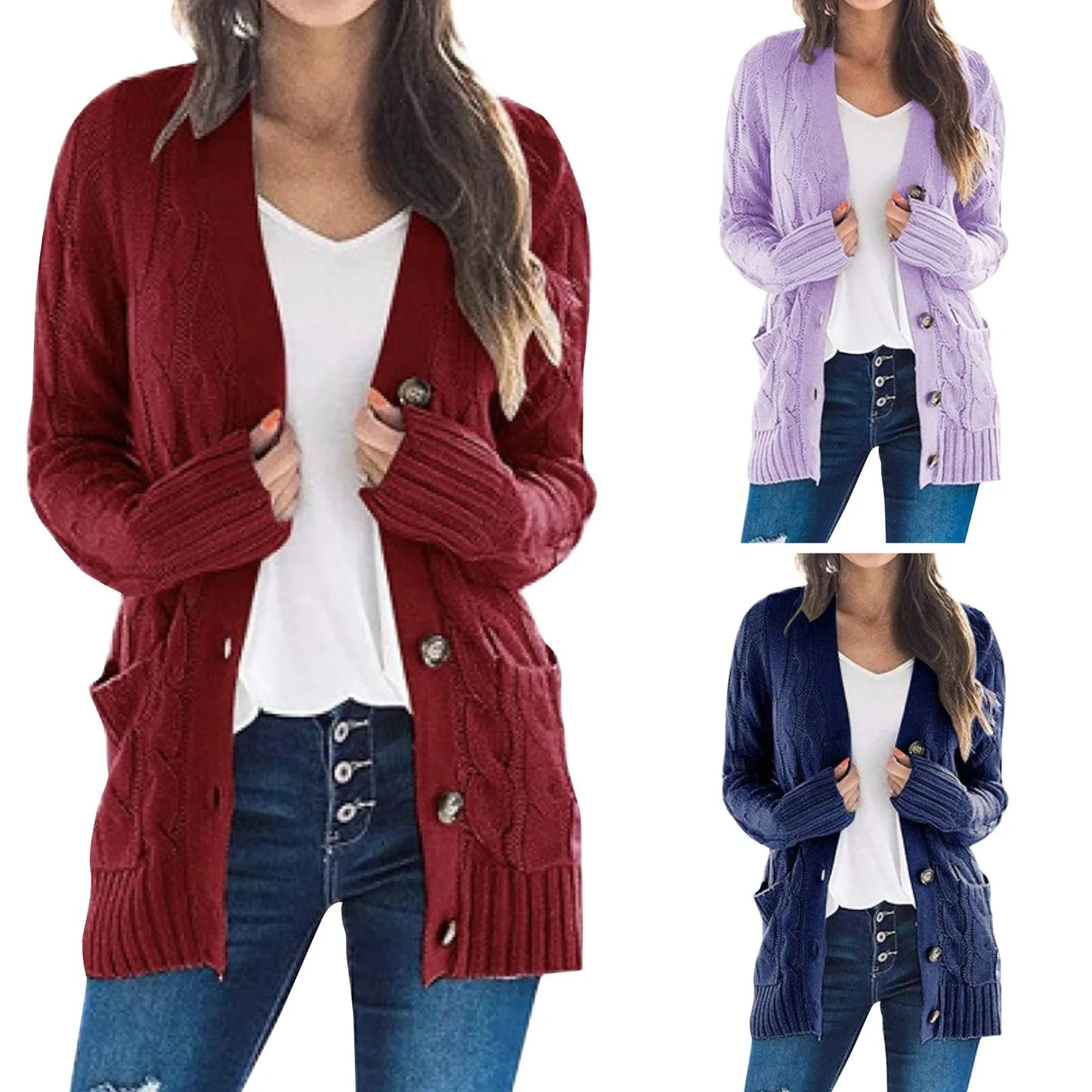 Strickjacke für Damen mit Knöpfen – Noor