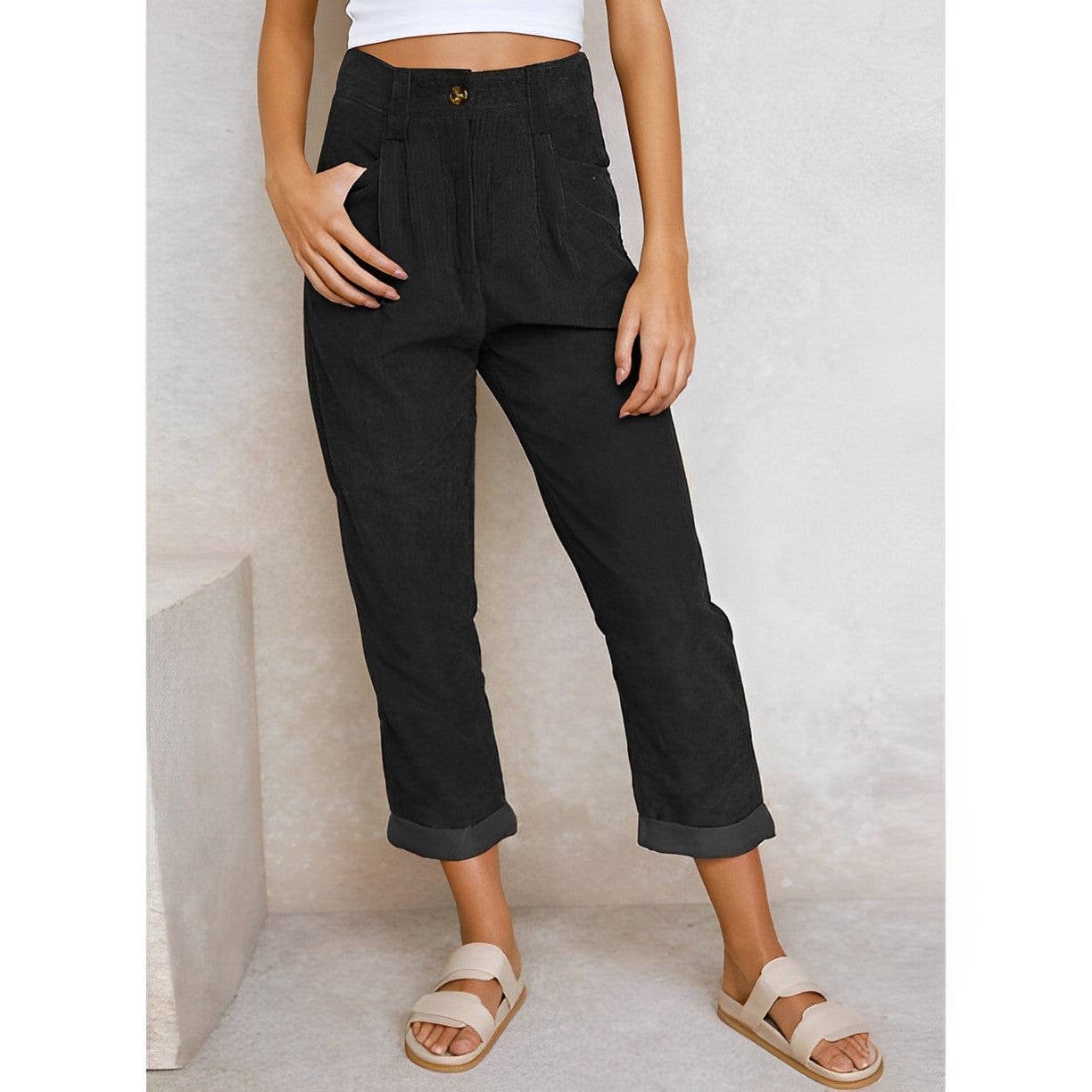 Elegante Damen Cordhose mit Hoher Taille – Naima Herbstedition