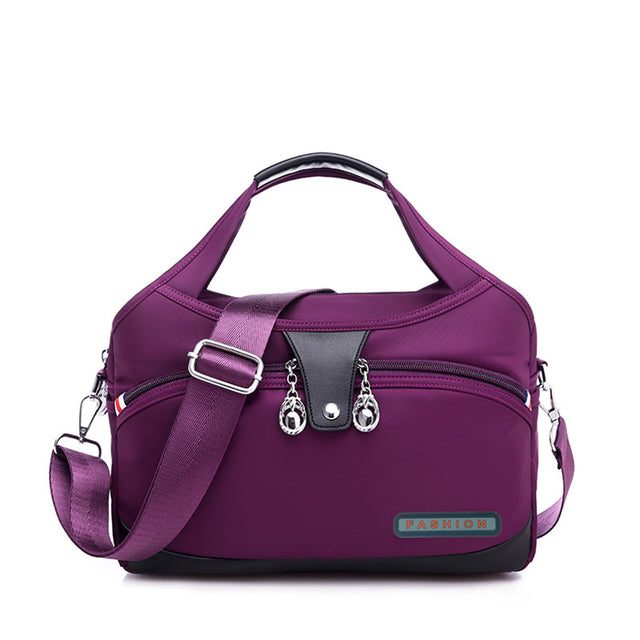 Lila Damen-Schultertasche, Oxford-Stoff, große Kapazität, Crossbody-Design, 2022 Mode.