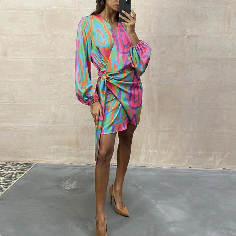 Elegantes Bedrucktes Herbstkleid – Elodie
