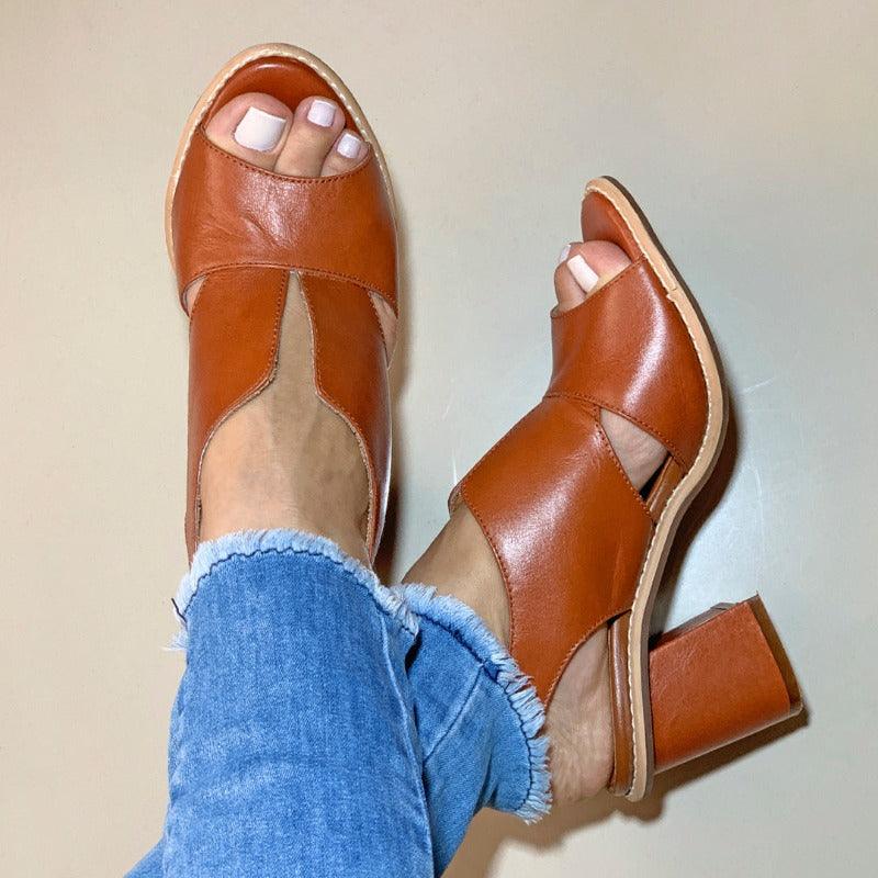 Damen Ledersandalen mit Absatz & Komfortfußbett – Selina