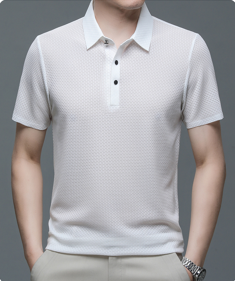 Herrenpolo aus atmungsaktivem Mesh – Matteo
