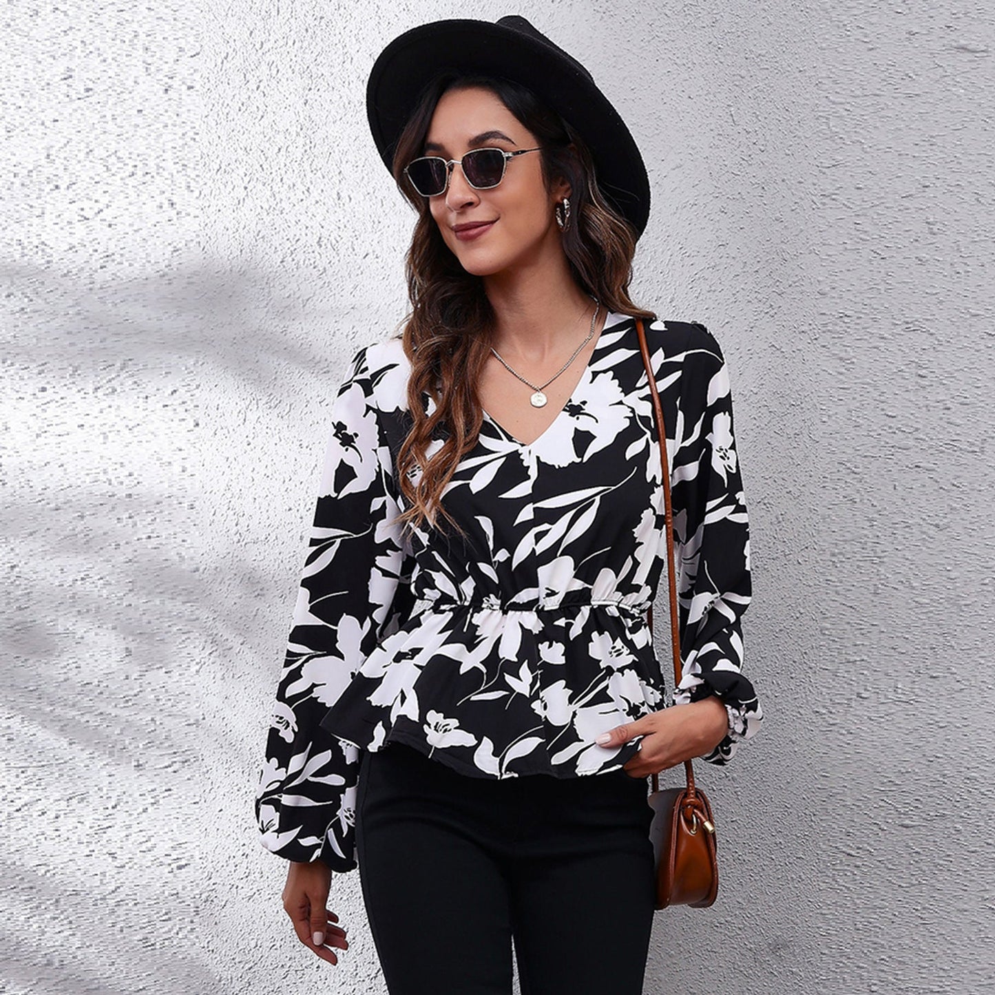 Herbstliche & Farbenfrohe Damenbluse mit Muster – Leona