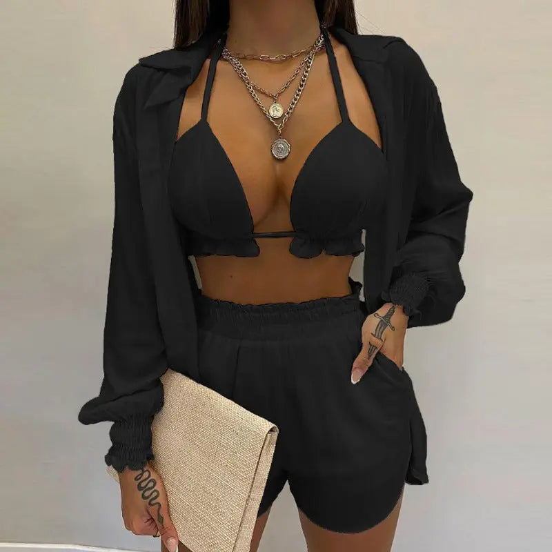 Stylisches 3-teiliges Sommeroutfit für Strand und Pool - TropenGlow