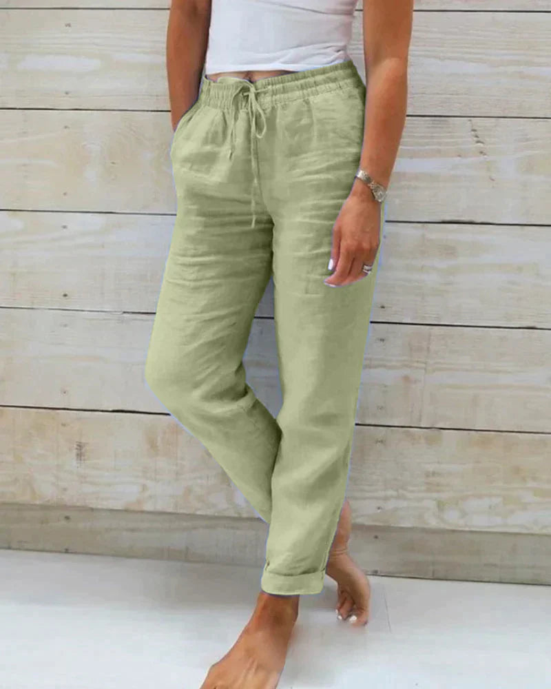 Herbstliche Leinenhose für Frauen – Selina