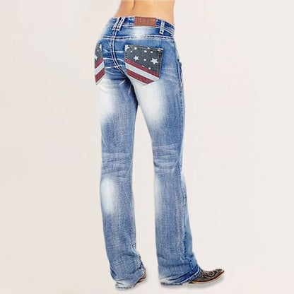 Damen-Bootcut-Jeans mit Flaggen-Details – Madison