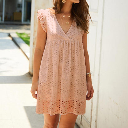 Trendy Sommer-Minikleid mit Volantärmeln – Elina