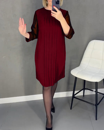 Elegantes Herbst-Shiftkleid mit Mesh-Details – Gabrielle