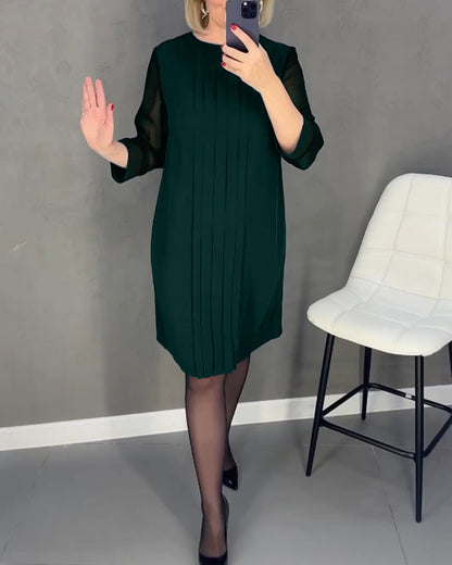 Elegantes Herbst-Shiftkleid mit Mesh-Details – Gabrielle