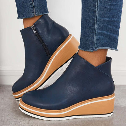 Stilvoller Herbst-Keilabsatz-Stiefel – Mila