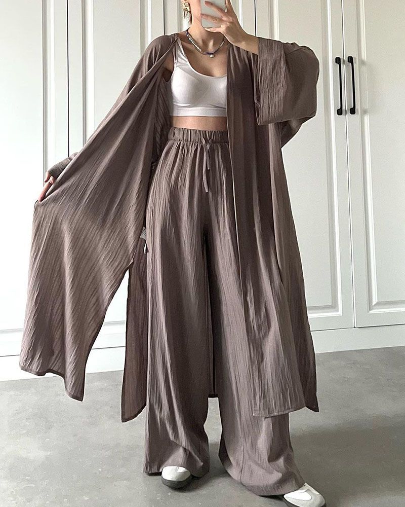 Herbstliches Lässiges Zweiteiler-Set Damen mit Weste und Hose – Thalia