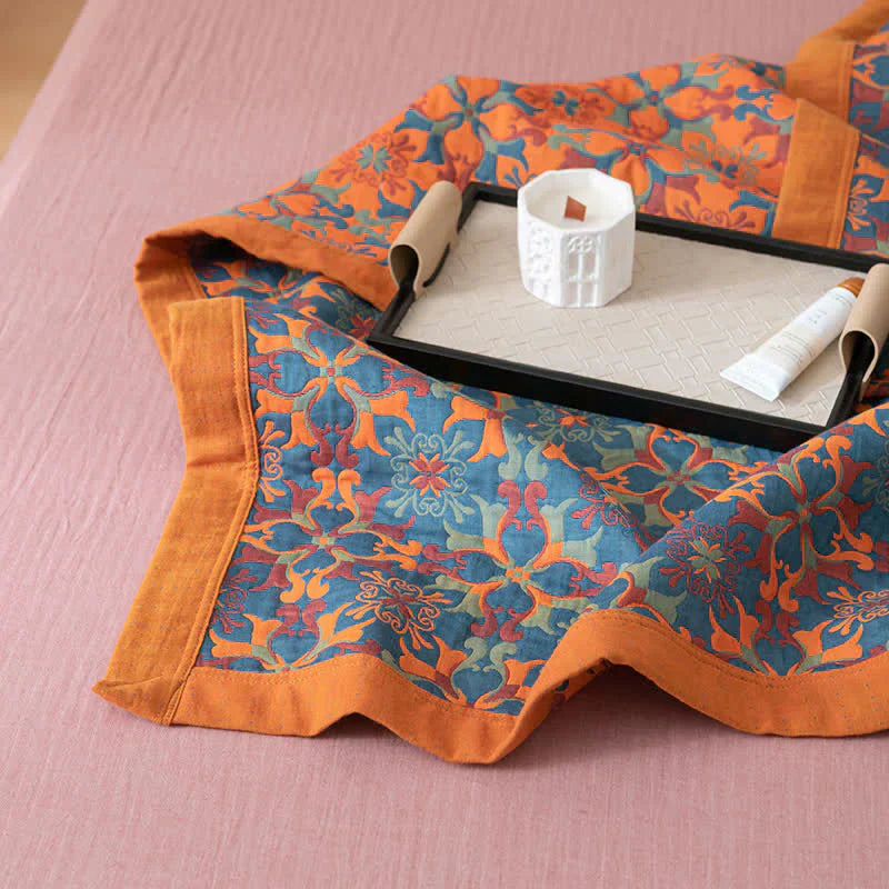 Baumwoll-Quilt mit blauem Muster – Florencia
