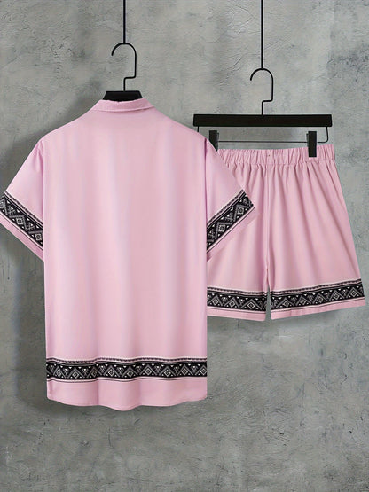 Boho Sommer Set Herren Zweiteilig Shirt und Shorts entspannt - Malik