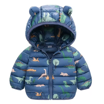 Kinder Regenjacke wasserdicht im Daunenstil mit Karikatur-Design – Miro