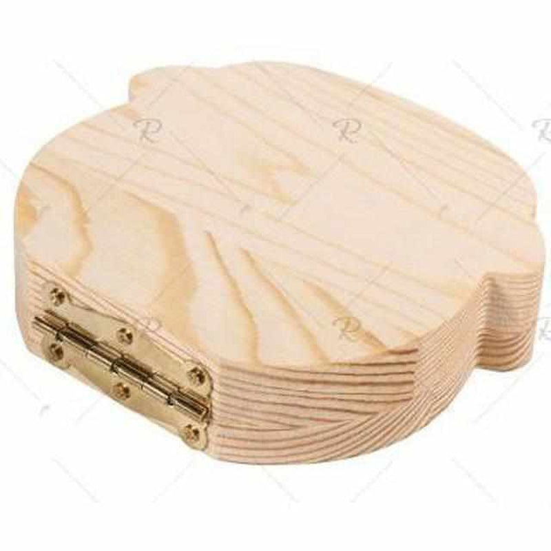Holzbox für Milchzähne mit Einlegefächern zur Erinnerung an den Zahnwechsel