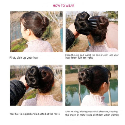 Blumenförmige Haarspange mit Haarverlängerung – Fiora