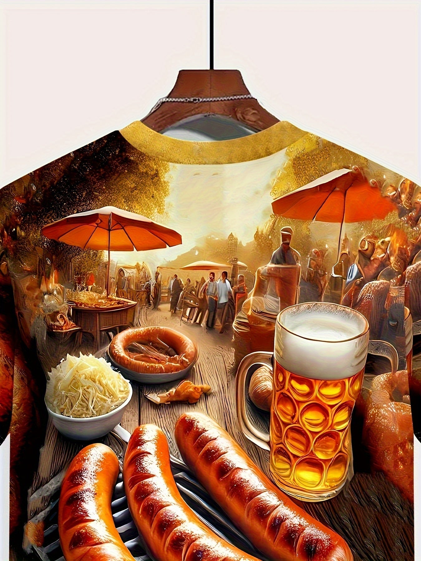 Herren Kurzarm T-Shirt mit BBQ- & Bier-Print – Karl Oktoberfest 2026