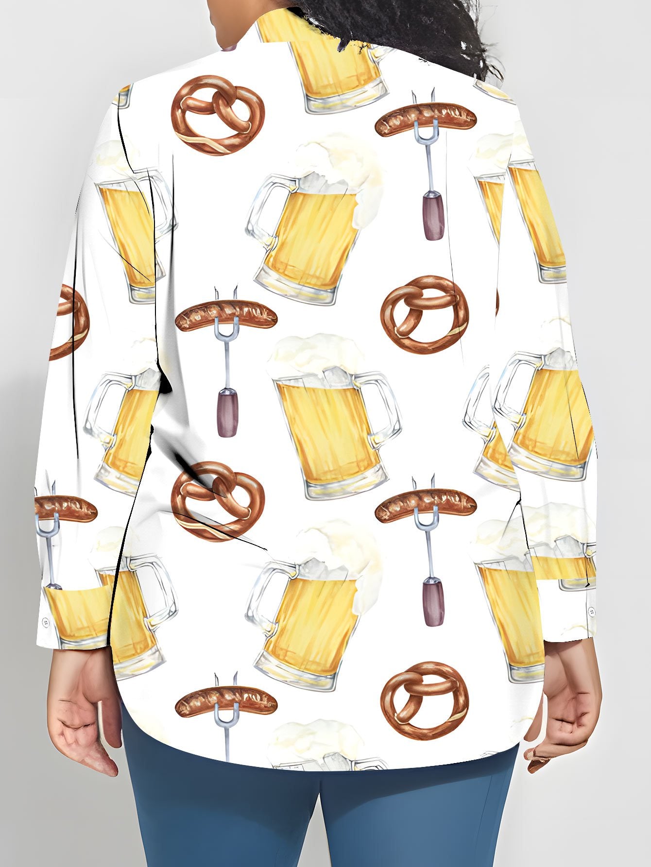 Damen Plus Size Bluse mit All-Over-Print – Greta Oktoberfest 2026