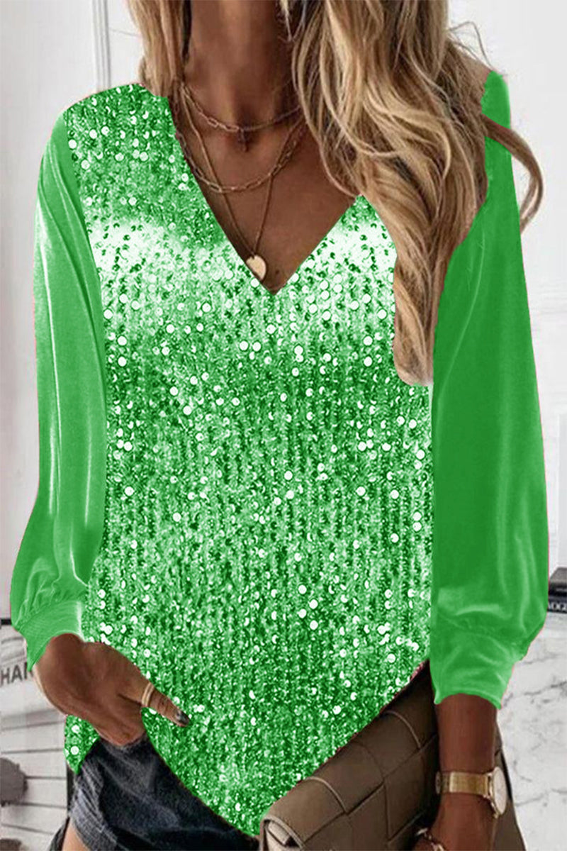 Herbstliche Damen Glitzerbluse – Elodie