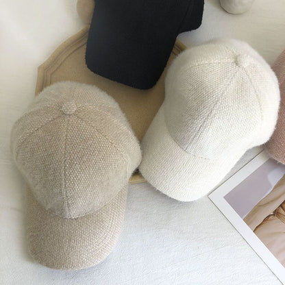 Warme Damen Baseballcap mit Imitatfell für Herbst & Winter – Lorena