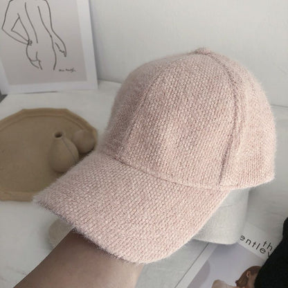 Warme Damen Baseballcap mit Imitatfell für Herbst & Winter – Lorena