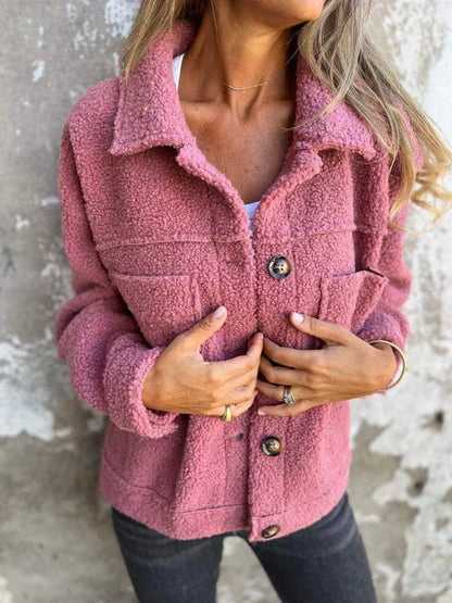 Herbstliche Teddyjacke - Dion | Kuschelig warm mit stilvollem Reverskragen