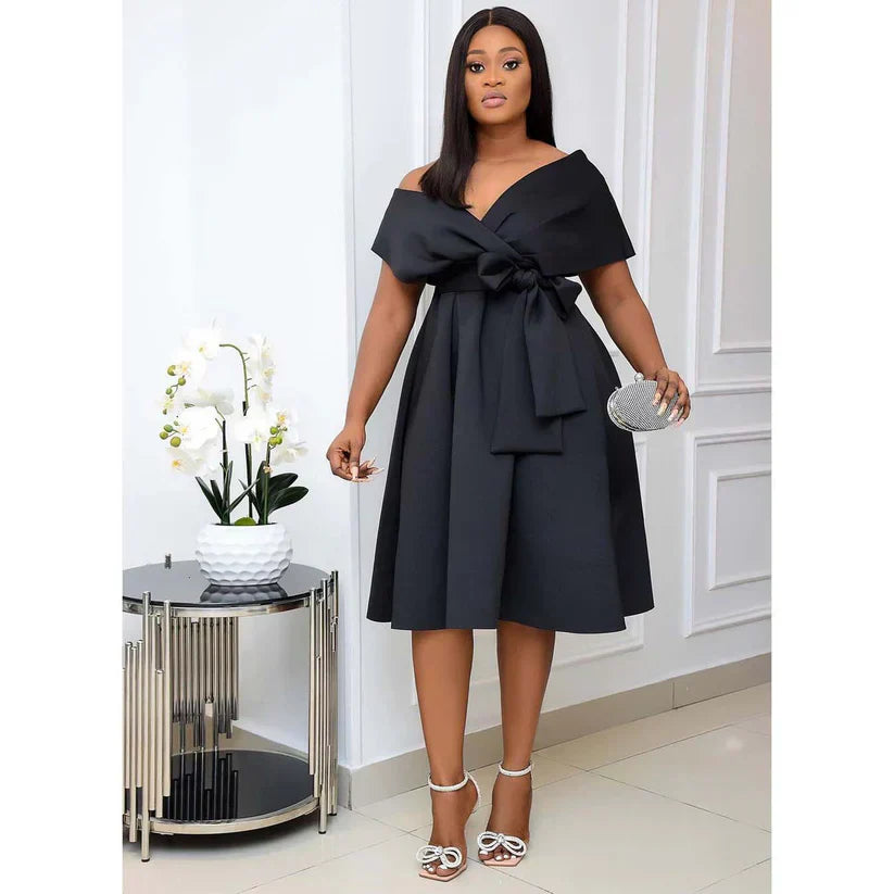 Herbstliches A-Linien-Minikleid mit kurzen Ärmeln – Naila