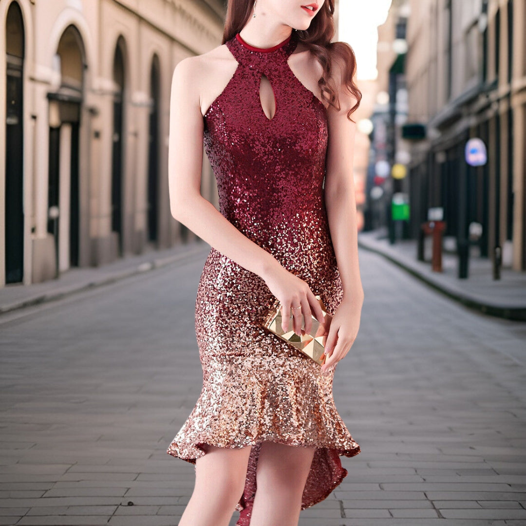 Pailletten Mini-Kleid mit Komfortfutter – Saphira