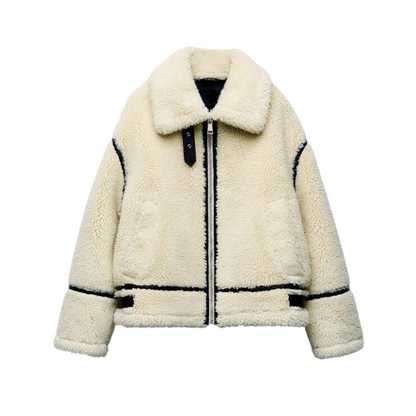 Teddy-Pilotenjacke – Dilara | Winterlich, Kuschelig, Oversized & Stilvoll!