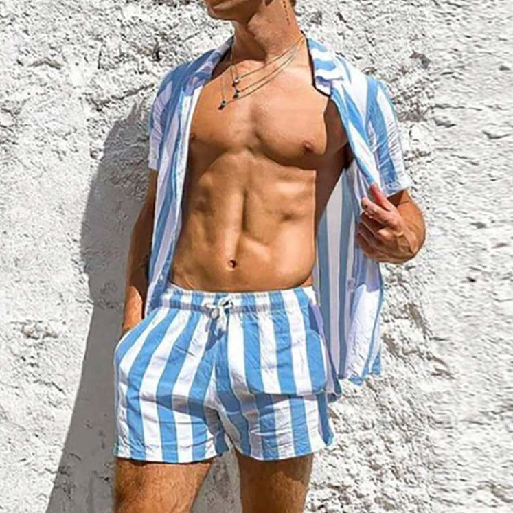 Stylisches Herren Sommer-Set mit Streifenmuster - StreifenFrisch