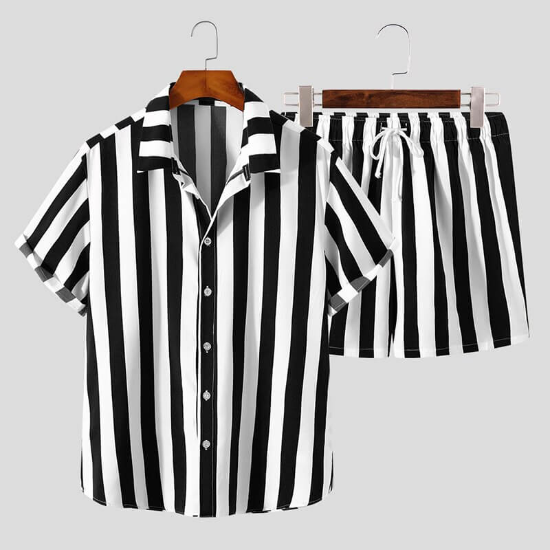 Stylisches Herren Sommer-Set mit Streifenmuster - StreifenFrisch