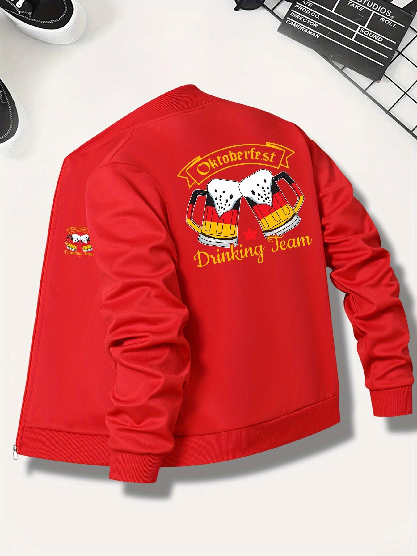 Herren Bomberjacke mit Bier-Print & Reißverschluss – Matthias Oktoberfest 2026