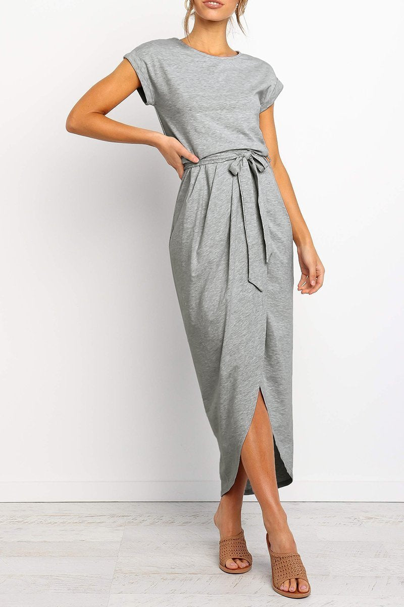 Herbstliches Lässiges Midi-Kleid – Isabella