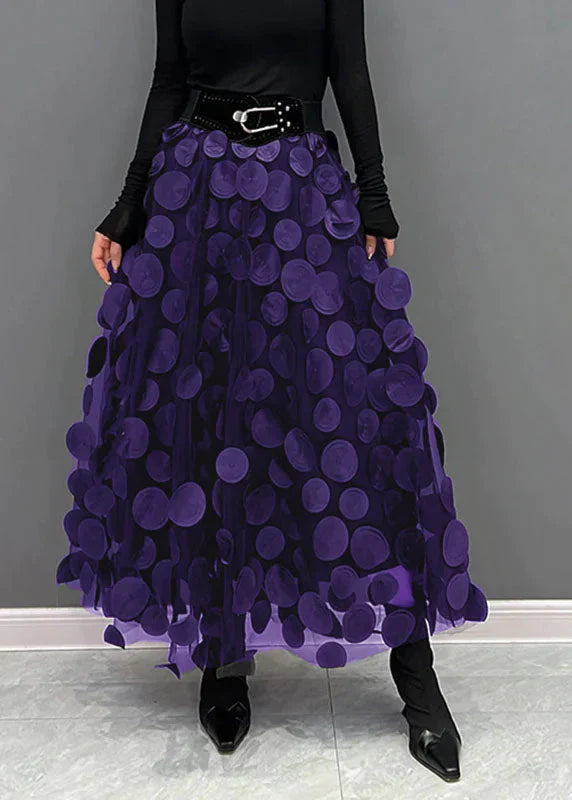 Herbstlicher Rock mit Polka-Dots und Fließendem Schnitt – Fleur