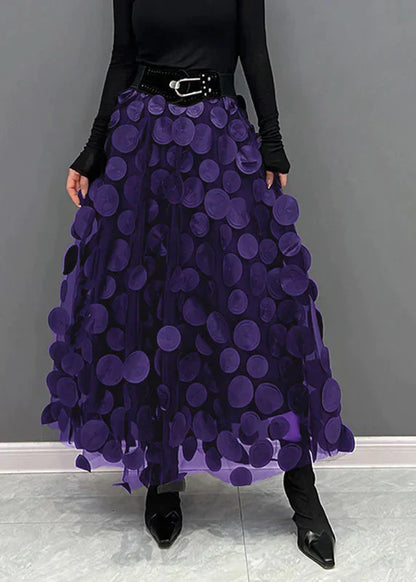 Herbstlicher Rock mit Polka-Dots und Fließendem Schnitt – Fleur