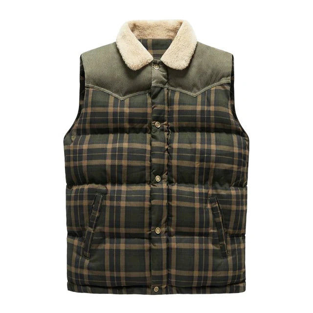 Herren Outdoor Bodywarmer mit Karomuster & Stehkragen – Lennart