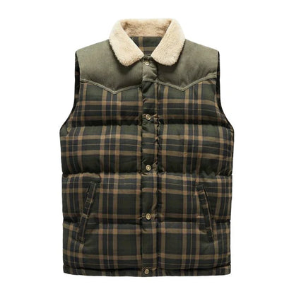 Herren Outdoor Bodywarmer mit Karomuster & Stehkragen – Lennart