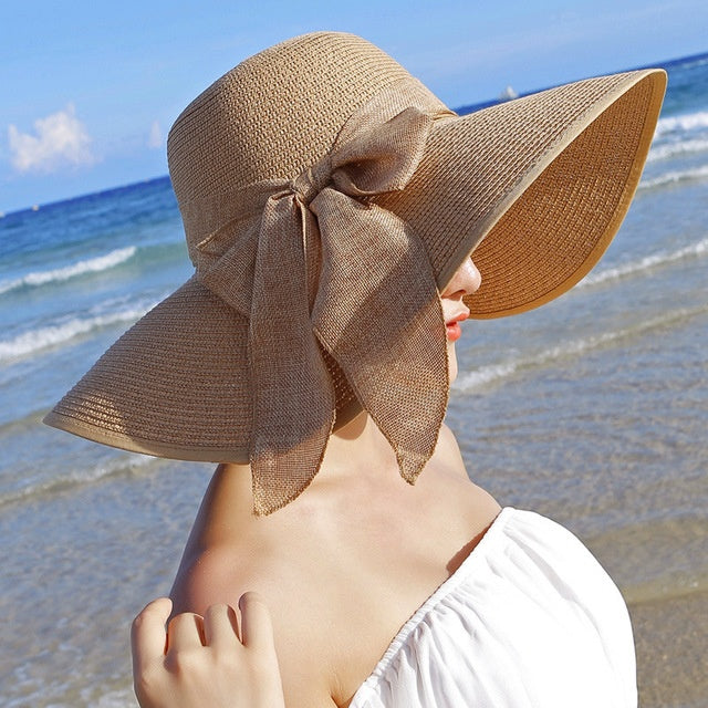 Damen-Strohhut mit Sonnenschutz – Candy