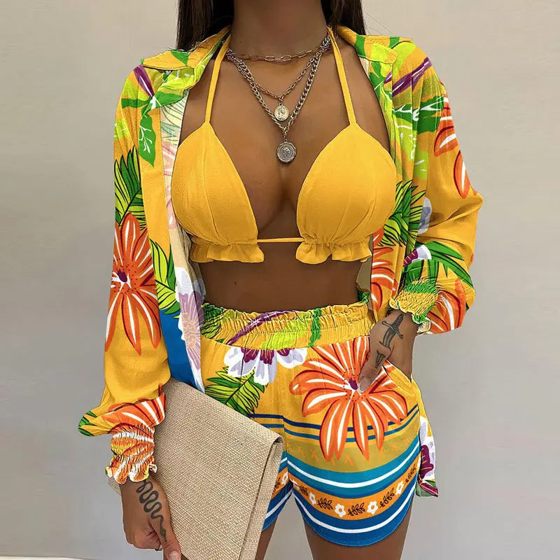 Stylisches 3-teiliges Sommeroutfit für Strand und Pool - TropenGlow